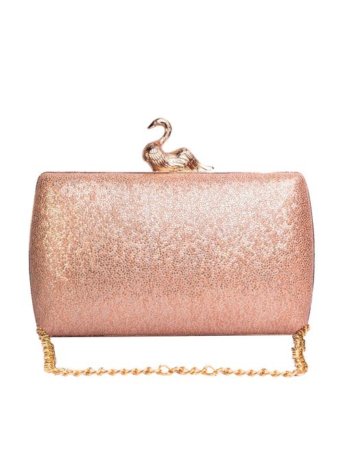 gold leatherette box clutch - 13775819 - Very Small Image - 1
