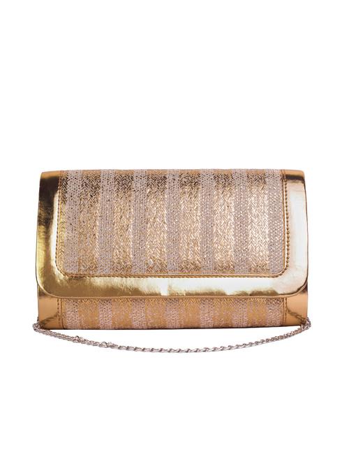 gold leatherette regular clutch - 13775820 - Very Small Image - 1