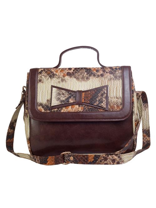 brown leatherette regular sling bag - 13775985 - Very Small Image - 1