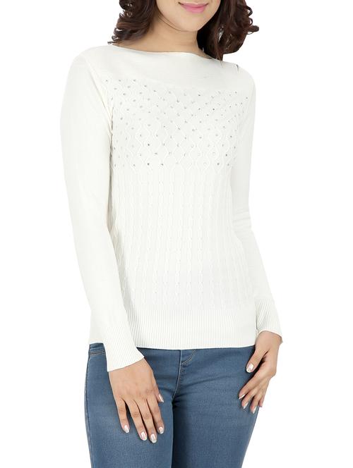 white cotton blend regular top - 13776203 - Very Small Image - 1