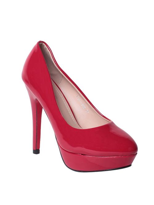 red faux leather platforms sandals - 13776432 - Very Small Image - 1