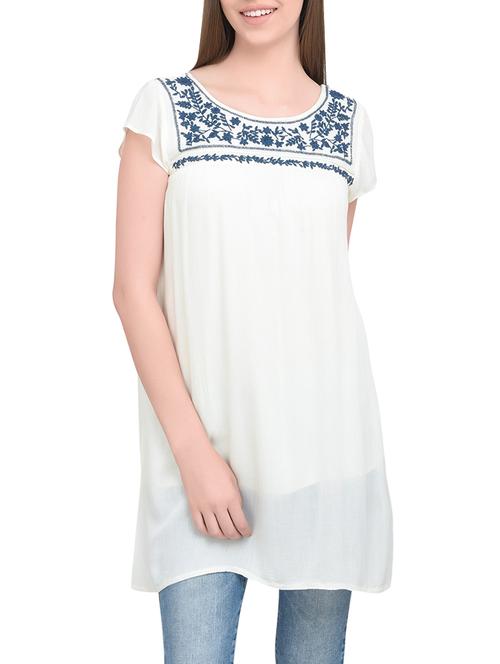 white viscose regular tunic - 13776974 - Very Small Image - 1