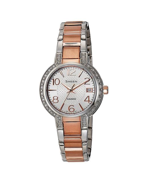 casio white dial analog watch for women - sx129 - 13777188 - Very Small Image - 1