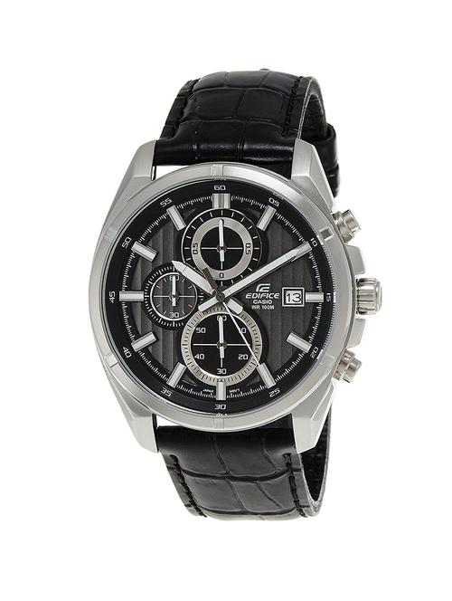 casio black dial chronograph watch for men - ex124 - 13777300 - Very Small Image - 1
