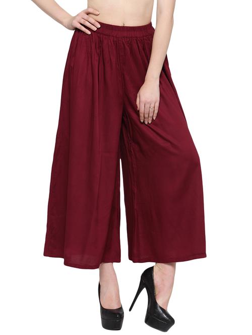 red rayon palazzos - 13778140 - Very Small Image - 1