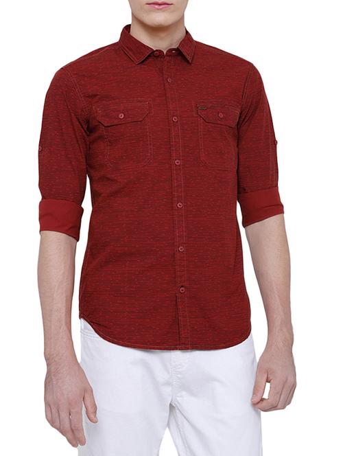 red cotton casual shirt - 13786465 - Very Small Image - 1