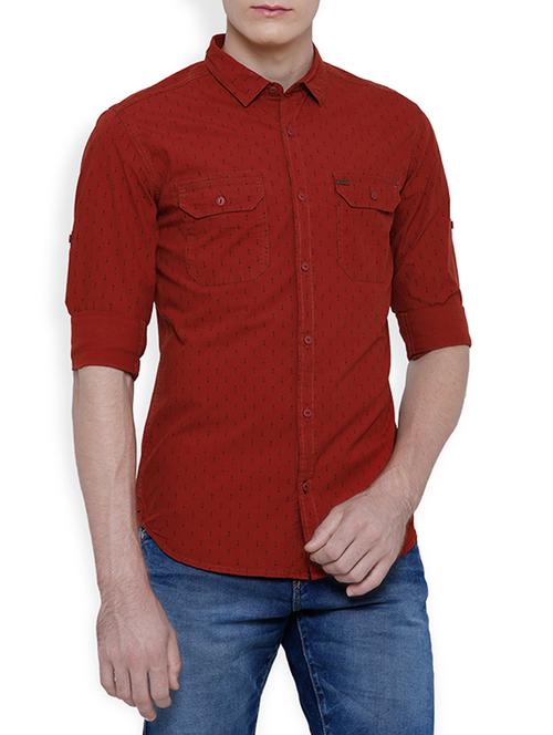 red cotton casual shirt - 13786466 - Very Small Image - 1