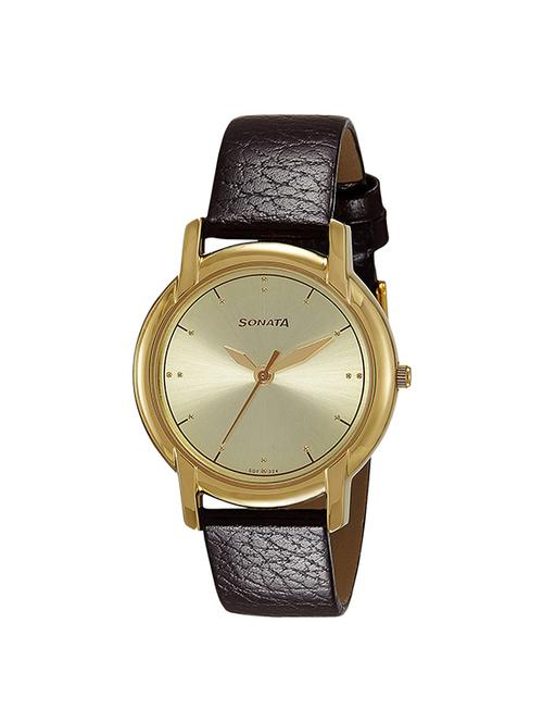 sonata gold dial watch for men - 7954yl08 - 13786775 - Very Small Image - 1