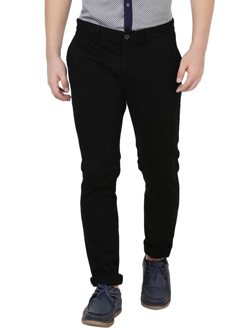 black cotton chinos casual trousers - 13787996 - Very Small Image - 1