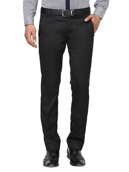 black polyester chinos casual trousers - 13788013 - Very Small Image - 1