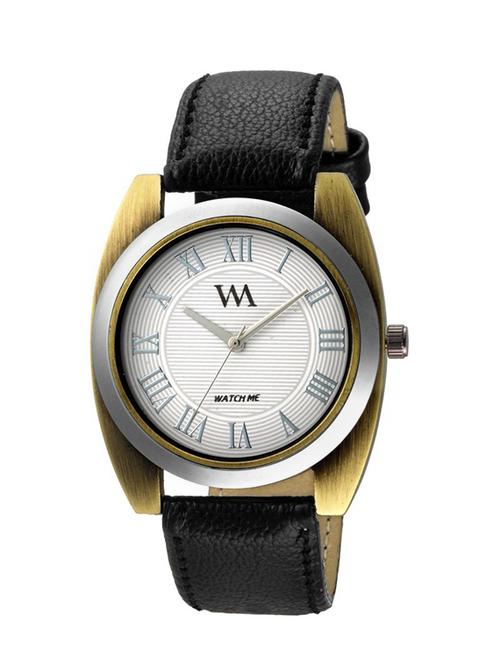 watch me analog white dial black leather strap watch for boys wmal-244 - 13788548 - Very Small Image - 1