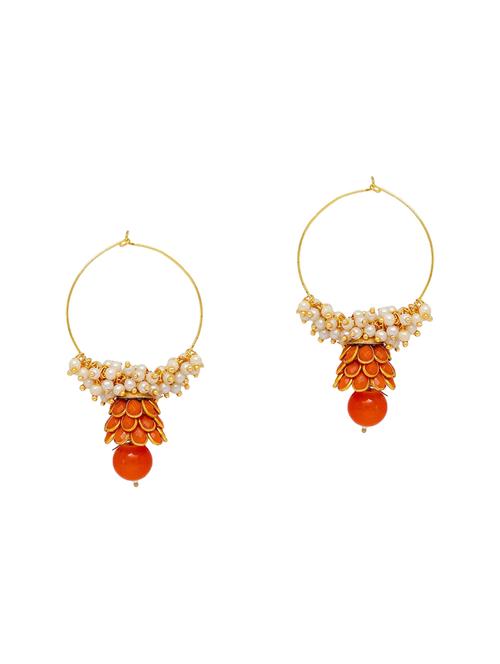 orange metal hoop earrings - 13789461 - Very Small Image - 1