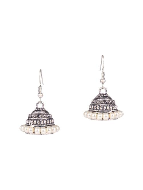 white metal drop earring - 13789480 - Very Small Image - 1