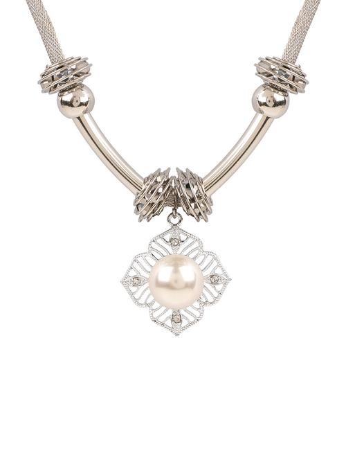 silver metal long necklace - 13789510 - Very Small Image - 1