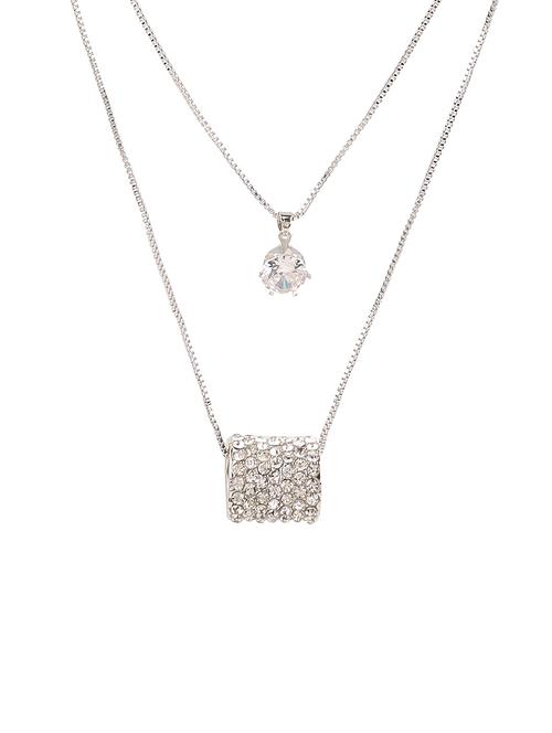 silver metal long necklace - 13789522 - Very Small Image - 1
