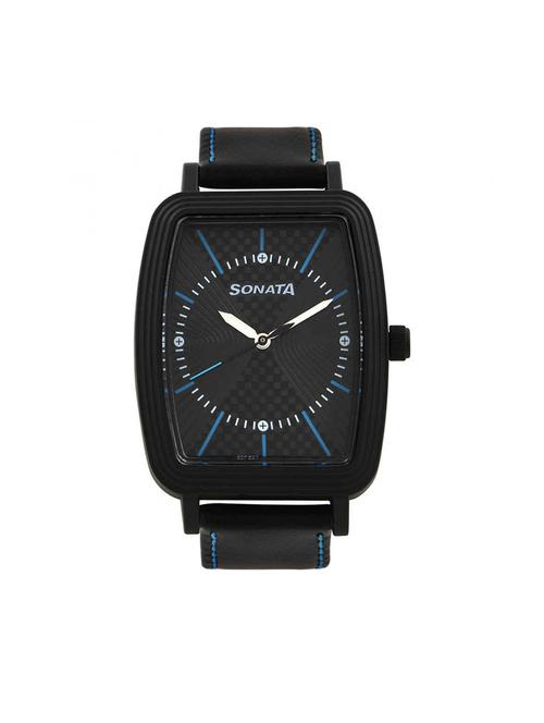 sonata black dial analog watch for men - 7120pl01 - 13796545 - Very Small Image - 1