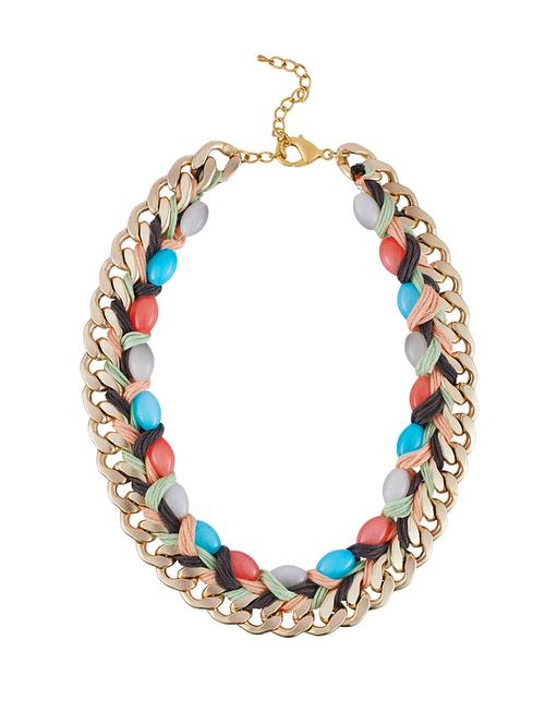 multi colored brass short necklace - 13798846 - Very Small Image - 1