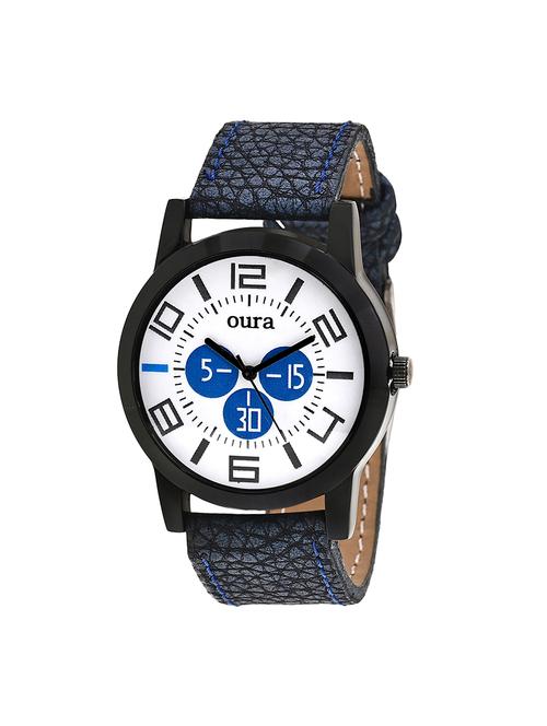 oura analog new blue starp round dial men's watch - 13799125 - Very Small Image - 1