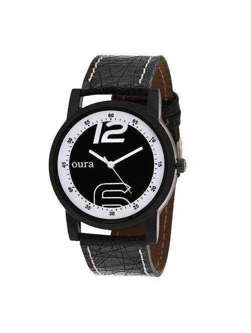 oura analog casual wear black round dial men's watch - 13799138 - Very Small Image - 1
