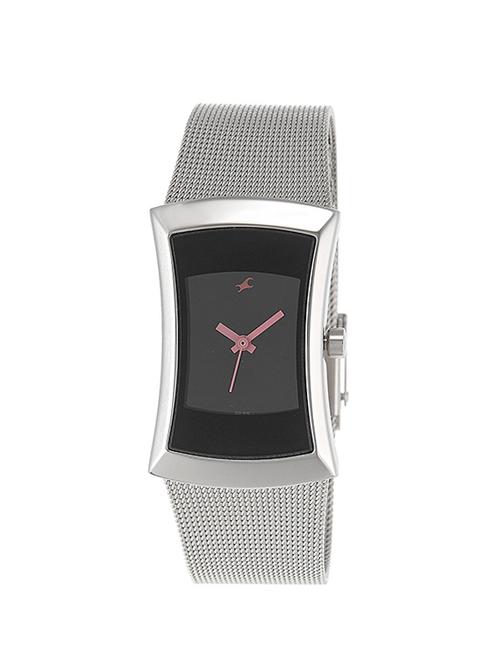 fastrack black dial analog watch for women - 6093sm01 - 13799932 - Very Small Image - 1