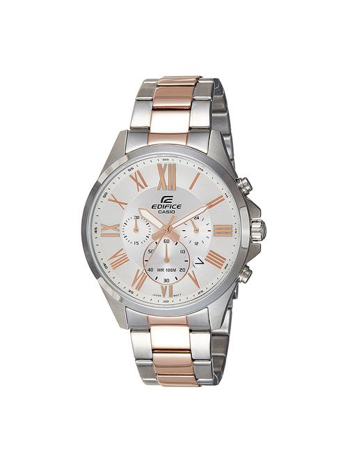 casio silver dial chronograph watch for men - ex348 - 13800051 - Very Small Image - 1