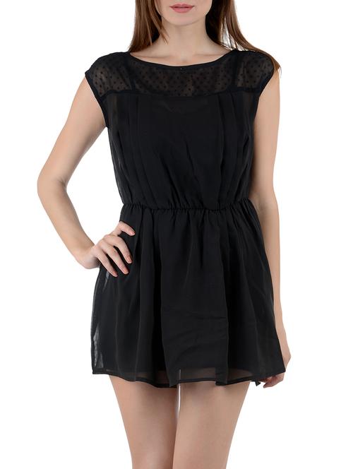 black cotton blouson dress - 13800173 - Very Small Image - 1