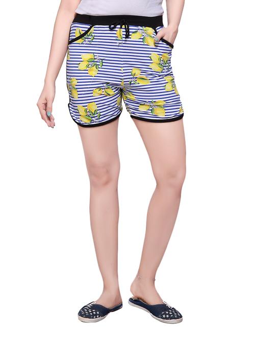 multi colored cotton lycra short - 13801964 - Very Small Image - 1
