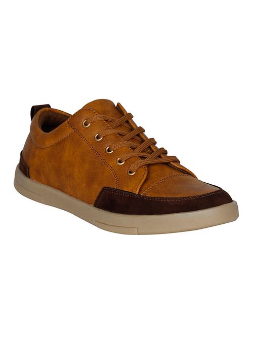 tan leatherette lace up shoe - 13803222 - Very Small Image - 1
