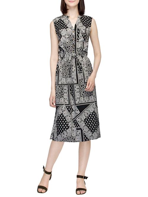 black printed blouson dress - 13805540 - Very Small Image - 1