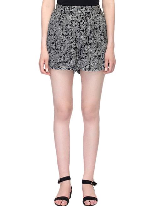 grey printed viscose regular short - 13805548 - Very Small Image - 1