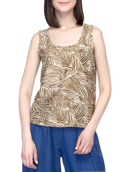 olive printed regular top - 13806090 - Very Small Image - 1