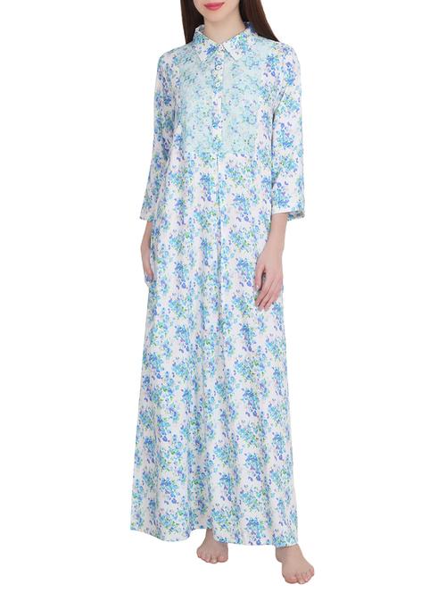 blue viscose nighty - 13808396 - Very Small Image - 1