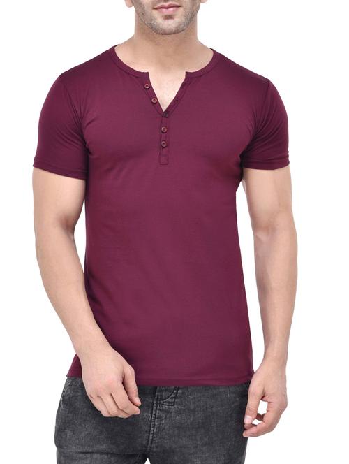 maroon cotton t-shirt - 13808648 - Very Small Image - 1