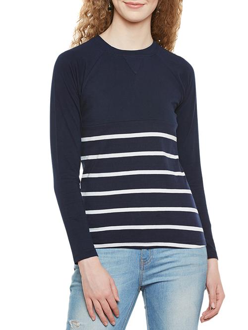 round neck striped top - 13810181 - Very Small Image - 1