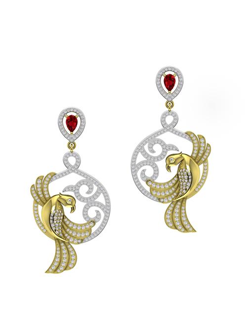 yellow silver drop earrings - 13811691 - Very Small Image - 1