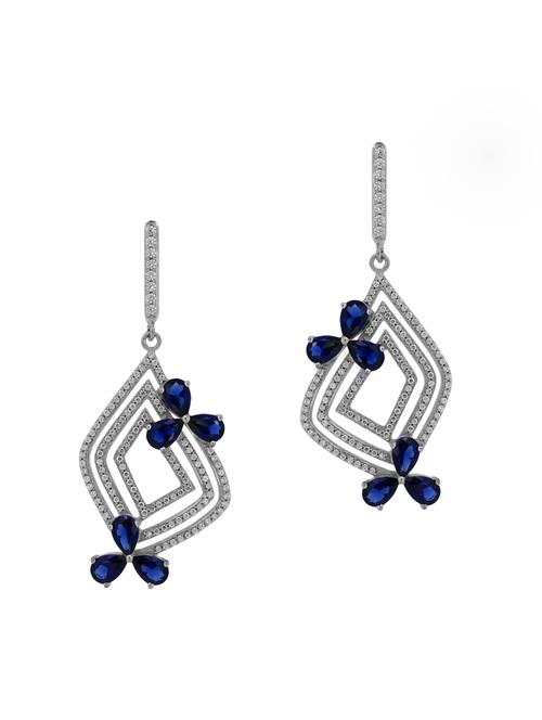 blue silver drop earrings - 13811692 - Very Small Image - 1