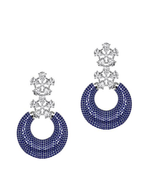 blue silver drop earrings - 13811697 - Very Small Image - 1