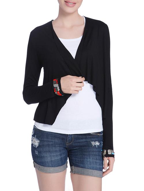 ether by shivani kapadia black viscose shrug - 13815924 - Very Small Image - 1
