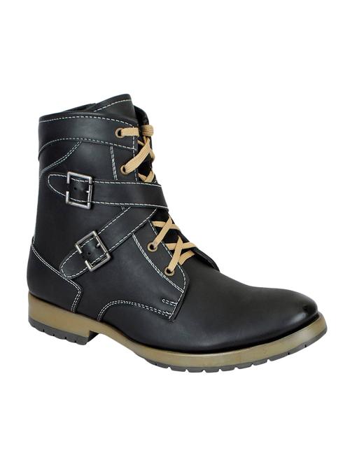 black leatherette high ankle boot - 13816753 - Very Small Image - 1