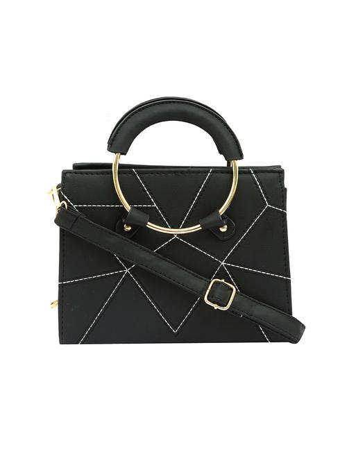 black leatherette regular sling bag - 13818365 - Very Small Image - 1