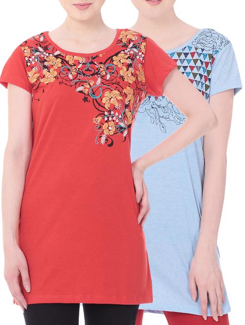 set of 2 multi colored cotton tops - 13818559 - Very Small Image - 1