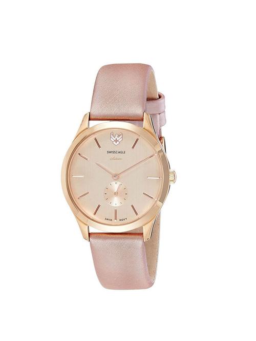 swiss eagle gold dial analog watch for women - se-9085ls-rg-09 - 13822955 - Very Small Image - 1