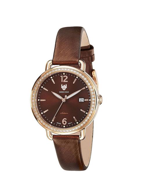 swiss eagle brown dial analog watch for women - se-9086ls-rg-07 - 13822957 - Very Small Image - 1