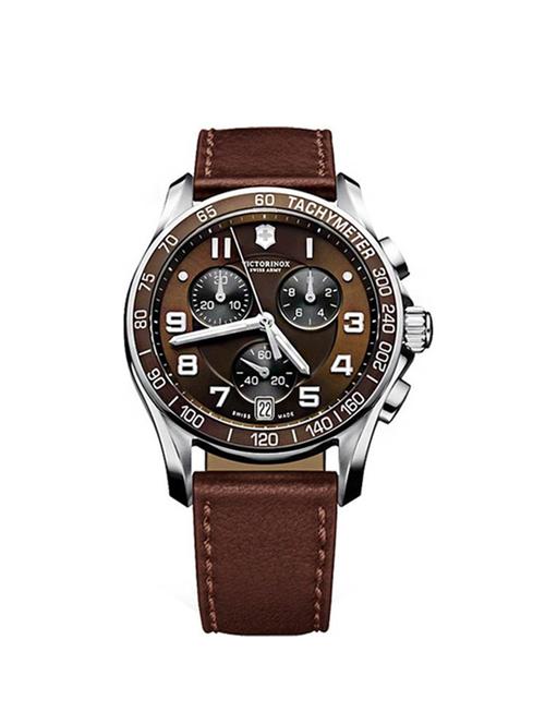 victorinox brown dial chronograph watch for men - 241498 - 13823099 - Very Small Image - 1