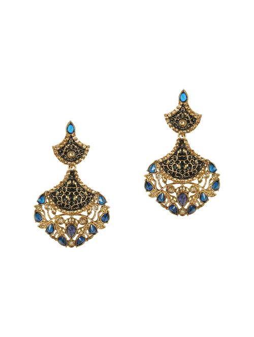 blue metal drop earrings - 13823900 - Very Small Image - 1