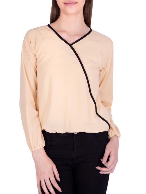 beige georgette regular top - 13824104 - Very Small Image - 1