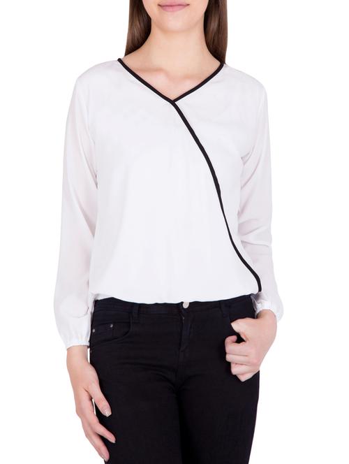 white georgette regular top - 13824109 - Very Small Image - 1