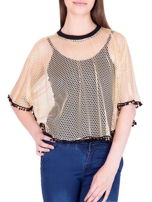 beige net regular top - 13824110 - Very Small Image - 1