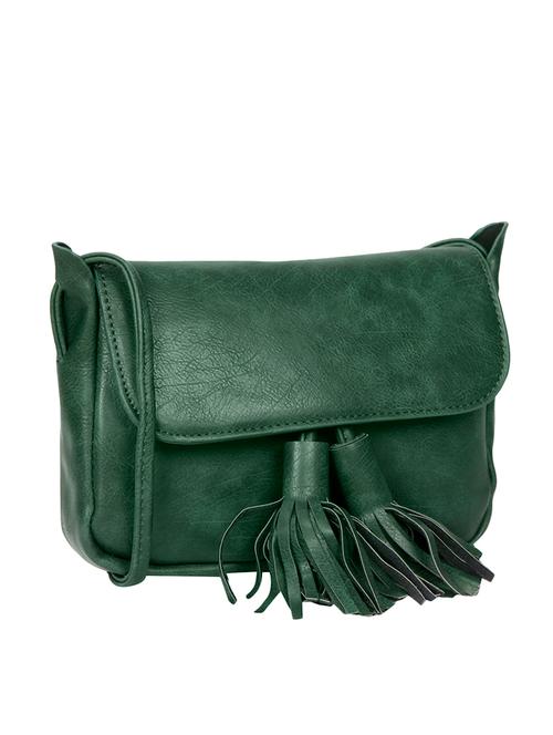 green leatherette regular sling bag - 13828310 - Very Small Image - 1