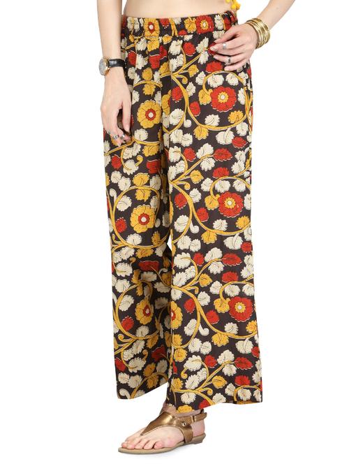 floral print multi colored cotton palazzo - 13832014 - Very Small Image - 1